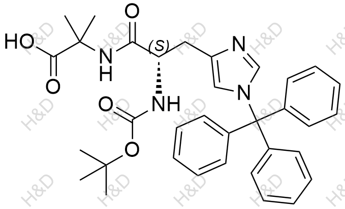 (S)-2-(2-((叔丁氧羰基)氨基)-3-(1-三苯甲基-1H-咪唑-4-基)丙酰胺基)-2-甲基丙酸