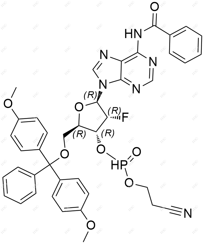 (2R,3R,4R,5R)-5-(6-苯酰胺-9H-嘌呤-9-基)-2-((双(4-甲氧基苯基)(苯基)甲氧基)甲基)-4-氟四氢呋喃-3-基 (2-氰基乙基) 磷酸酯