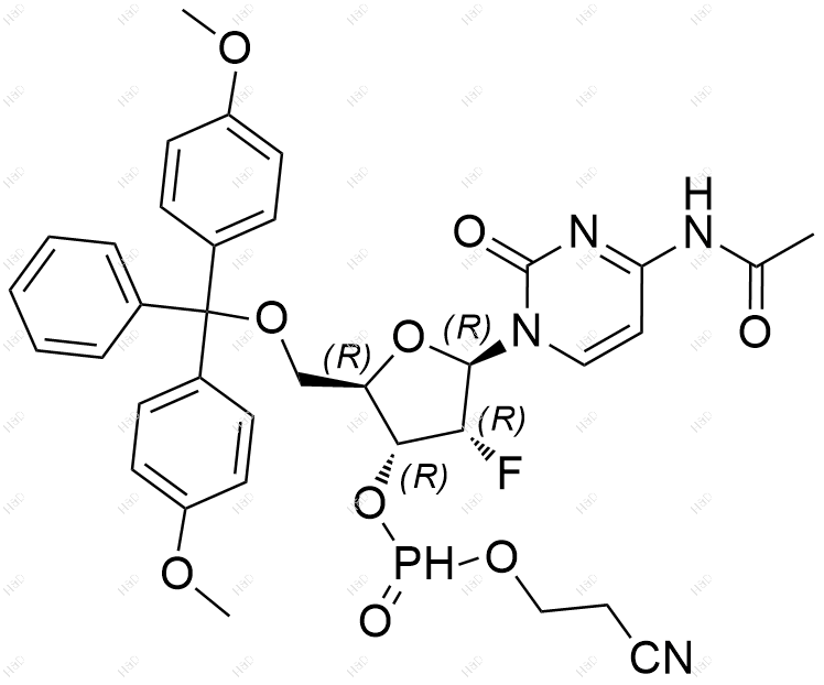 (2R,3R,4R,5R)-5-(4-乙酰氨基-2-氧代嘧啶-1(2H)-基)-2-((双(4-甲氧基苯基)(苯基)甲氧基)甲基)-4-氟四氢呋喃-3-基(2-氰基乙基)膦酸酯