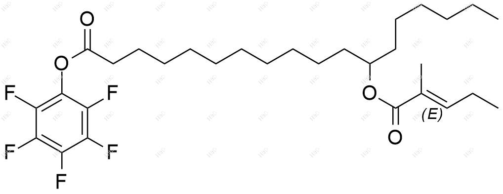 (E)-十二((2-甲基戊-2-烯酰)氧基)十八碳烷酸全氟苯酯