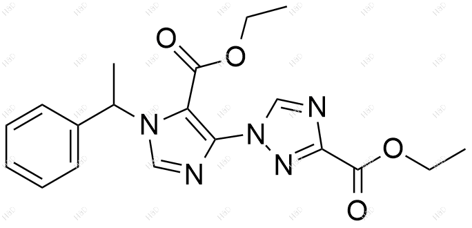 乙基1-(5-(乙氧羰基)-1-(1-苯基乙基)-1H-咪唑-4-基)-1H-1,2,4-三唑-3-甲酸酯